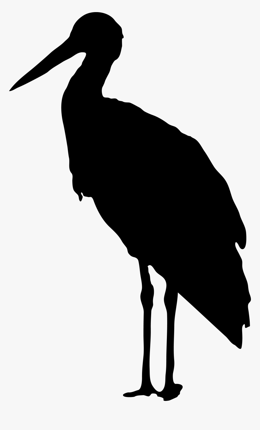 Black Silhouette Of A Stork - Stork Silhouette Png, Transparent Png, Free Download