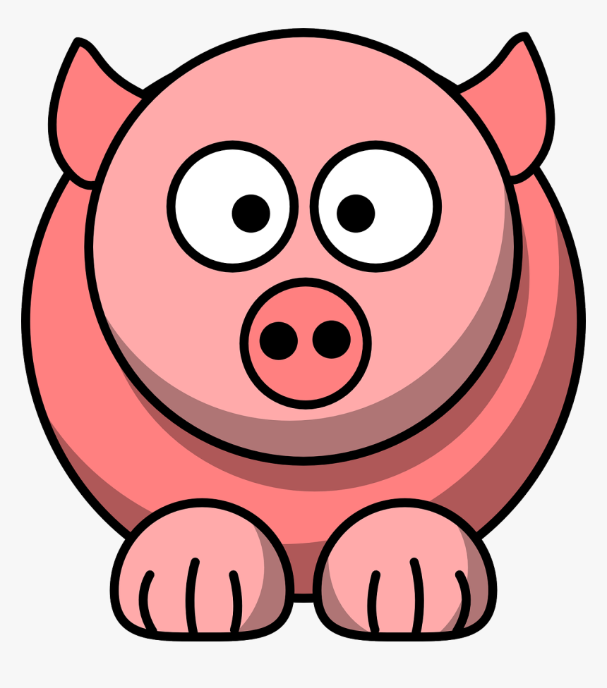Animal, Pig, Pink, Cute, Face - Cartoon Animals Pig, HD Png Download, Free Download