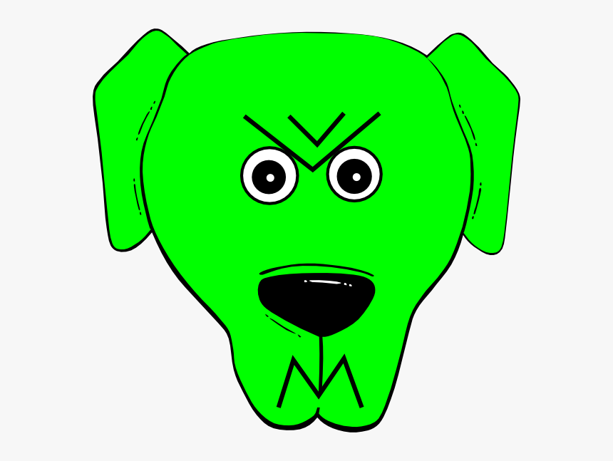 Green Angry 2 Svg Clip Arts - Cartoon Dog Face, HD Png Download, Free Download