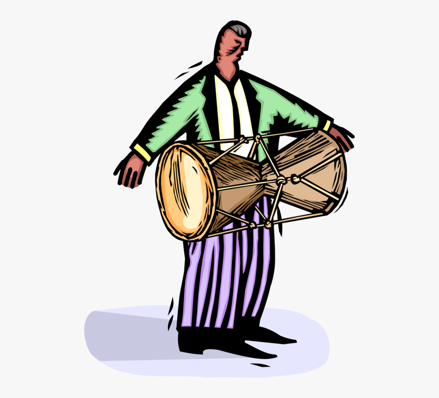 Vector Illustration Of Musician Plays African Conga - Bongo Player Png, Transparent Png, Free Download