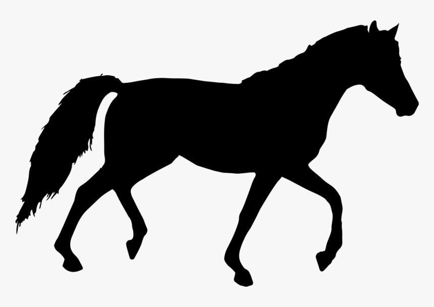 Horse Black Walking Silhouette Facing To Right - Horse Silhouette Png, Transparent Png, Free Download