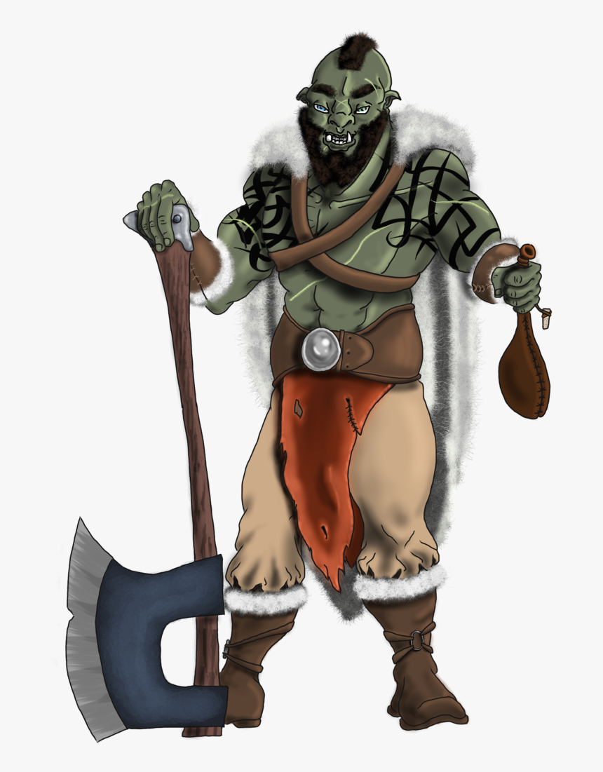 Orc Drawing Barbarian - Half Orc With An Axe, HD Png Download, Free Download