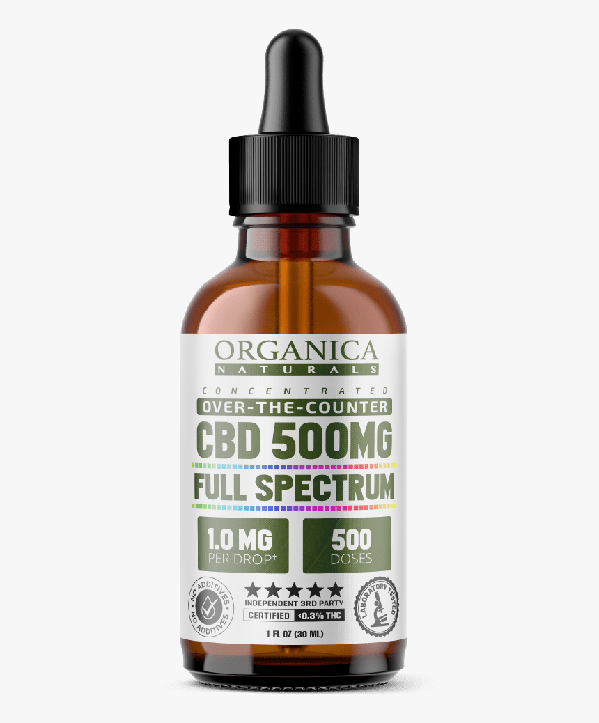 Concentrated Full Spectrum 500 Mg Bottle - Cbd Oil Full Spectrum, HD Png Download, Free Download