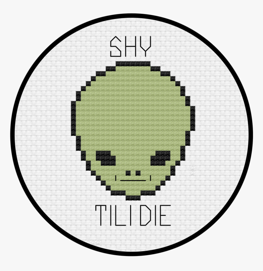 Shy Guy Alien Cross Stitch Pattern - Pixel Art Emoji, HD Png Download, Free Download