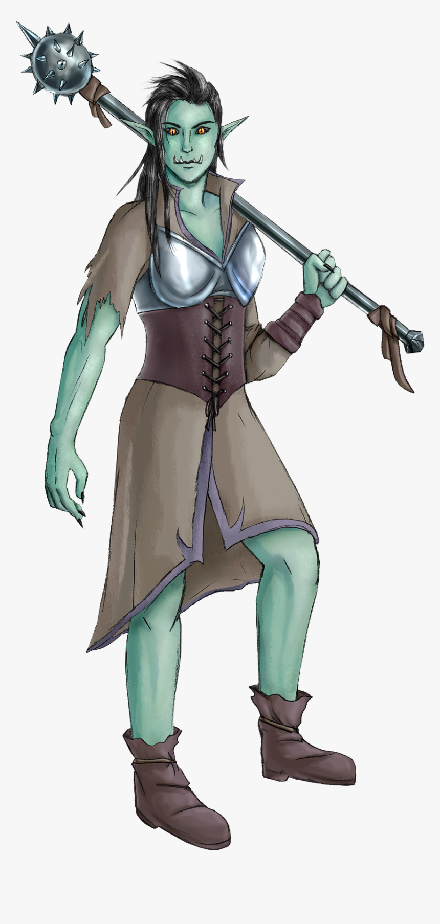 Drawn Orc Half Orc - Half Orc Dnd Characters, HD Png Download, Free Download