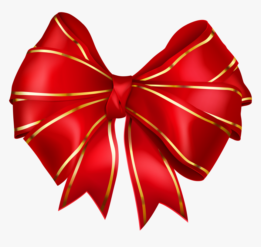 Red Bow With Gold Edging Transparent Png Image, Png Download, Free Download