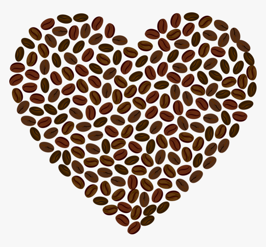 Love, Heart, Romance, Passion, Valentine, Coffee, Bean - Coffee Bean Heart Clipart, HD Png Download, Free Download