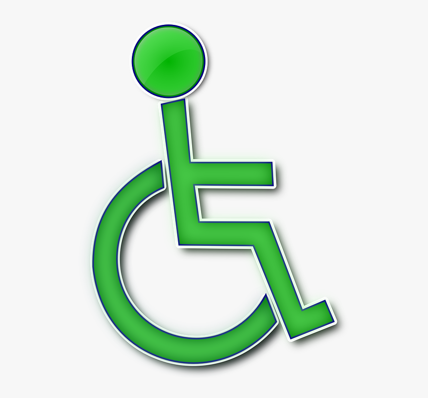 Disabled, Wheelchair, Impaired, Disability, Green, - Cerebral Palsy Wheelchair Drawings, HD Png Download, Free Download
