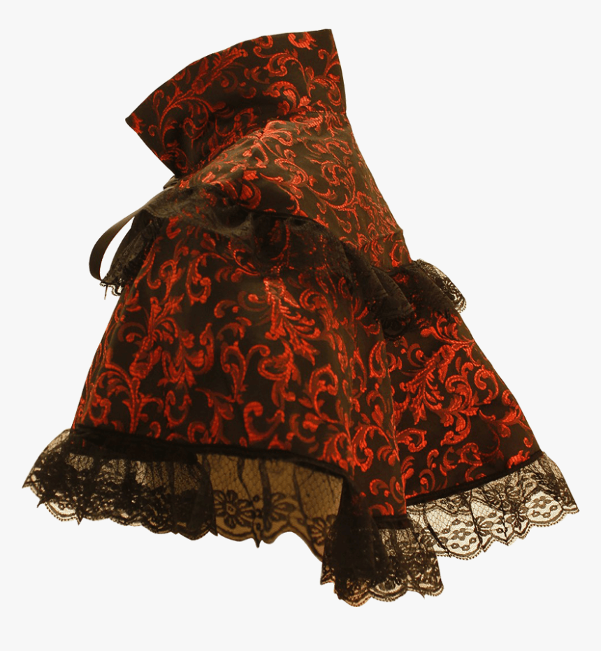 Red And Black Brocade Short Cape - Ruffle, HD Png Download, Free Download