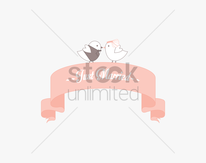 Just Married Banner Vector Gr - Cartoon, HD Png Download, Free Download