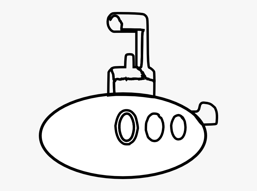 Black And White Submarine Clip Art, HD Png Download, Free Download