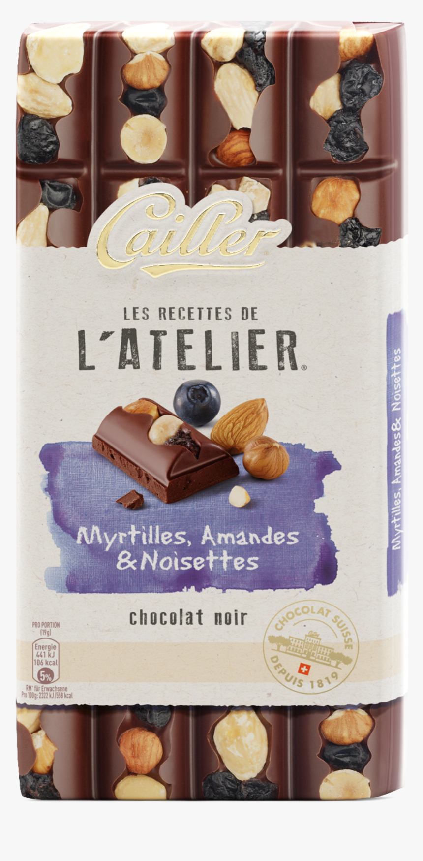 Les Recettes De L"atelier Dark Chocolate, Blueberries, - Nestle L Atelier Chocolate, HD Png Download, Free Download