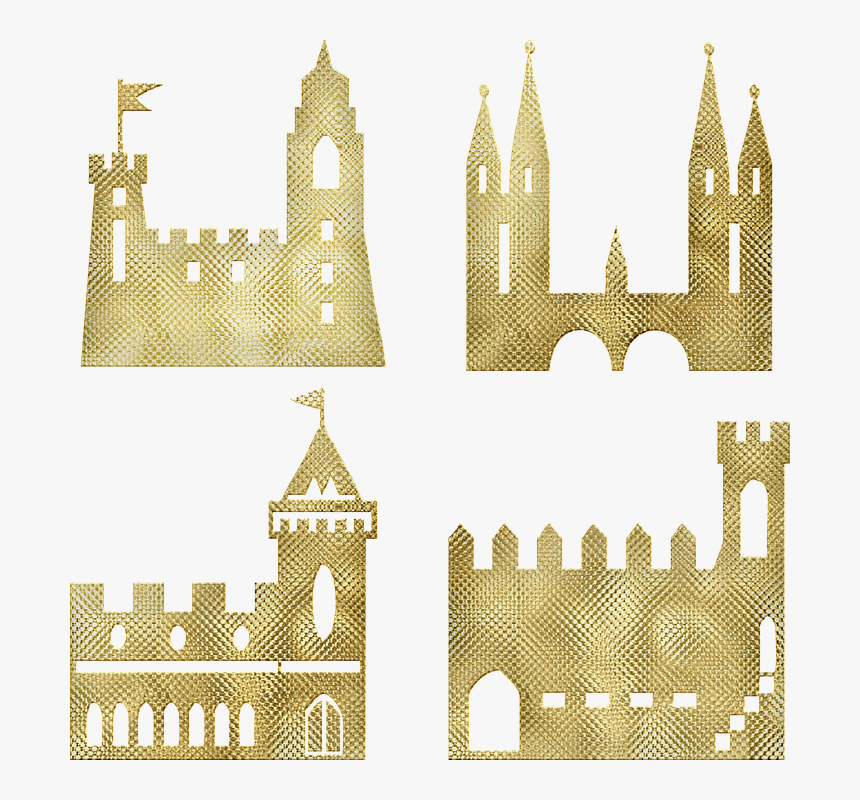 Gold Foil Castle, Golden Castle, Castle, Gold, Password - Spire, HD Png Download, Free Download