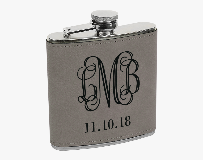 Monogram Date Leatherette Flask"
title="monogram Date - Flask With Initials, HD Png Download, Free Download