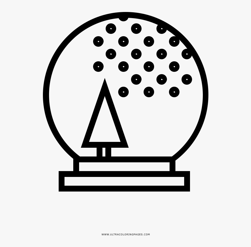 Snow Globe Coloring Page - Circle, HD Png Download, Free Download