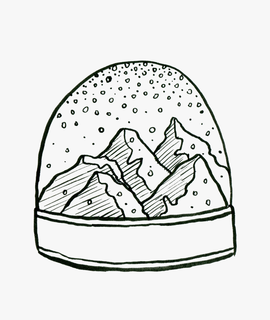 Snow Globe And Mountains - Sketch, HD Png Download, Free Download