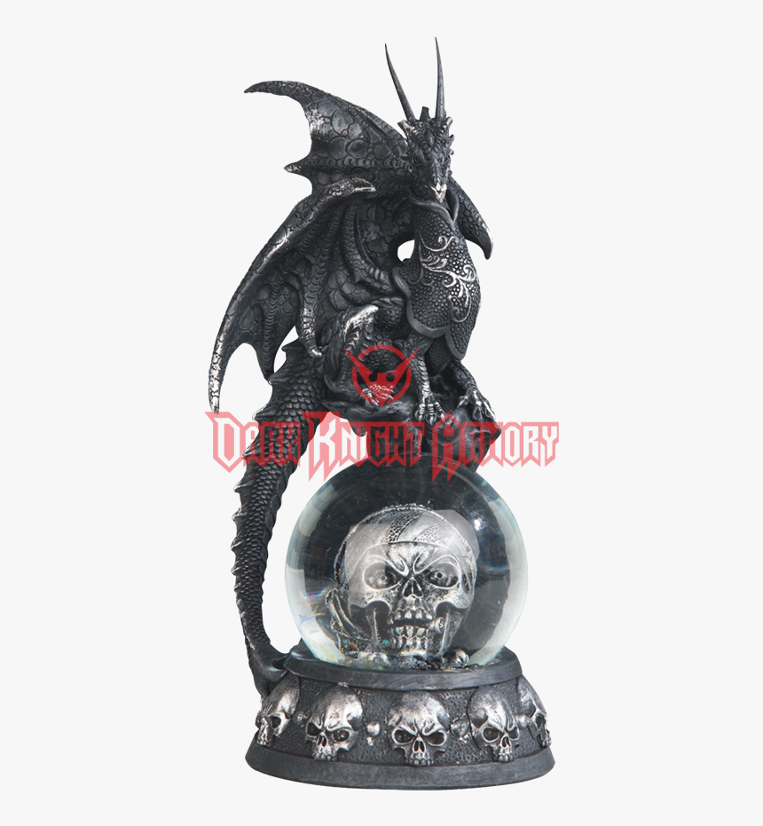 Black Dragon On Pirate Skull Snow Globe - Action Figure, HD Png Download, Free Download