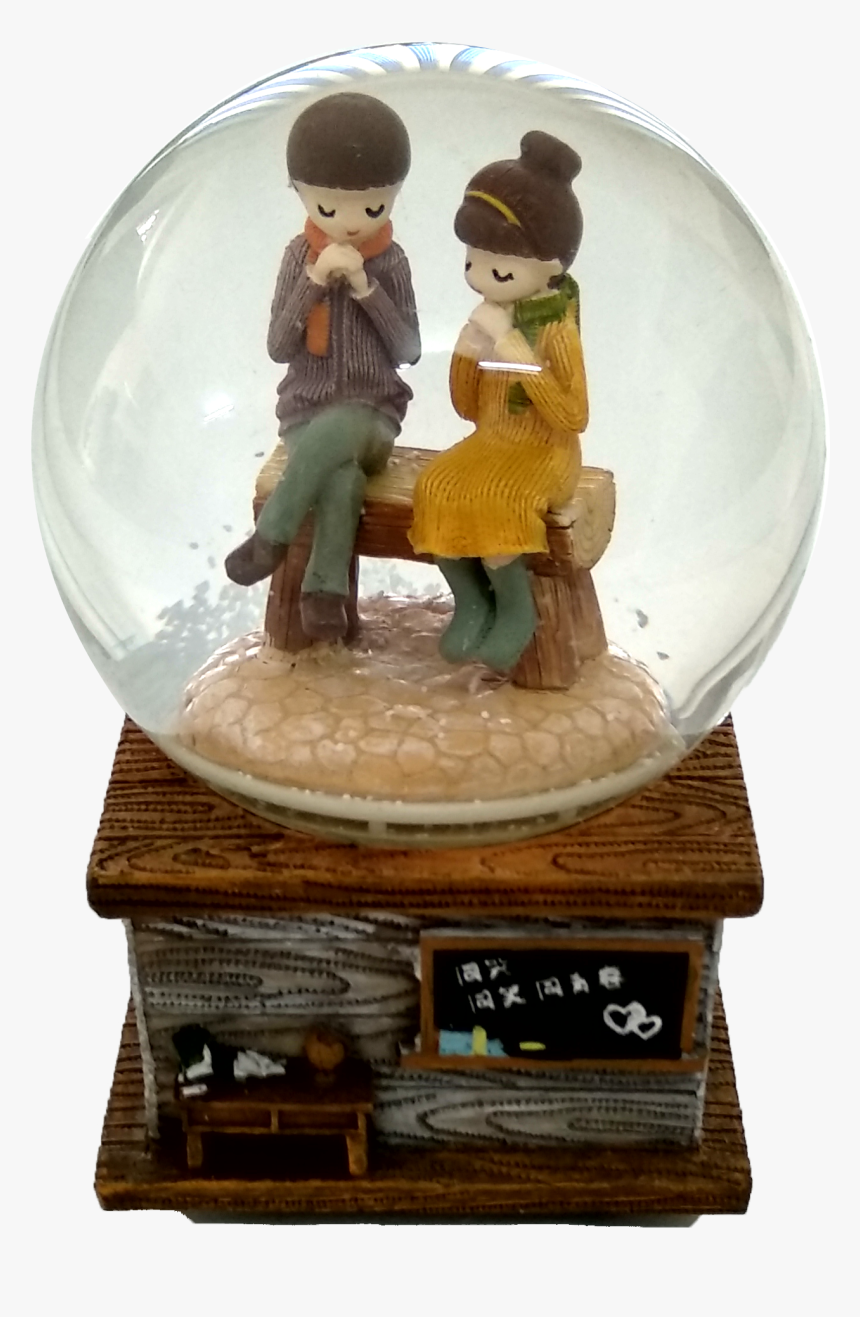 Couple Park Bench Snow Globe - Garden Gnome, HD Png Download, Free Download