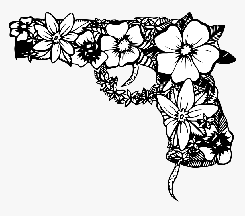 Pin By Leah Paul On Tattoos Pinterest - Flower Gun Tattoo, HD Png Download, Free Download