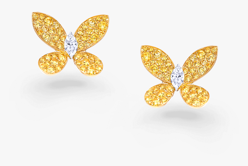 Yellow Diamond Pave Earrings, HD Png Download, Free Download