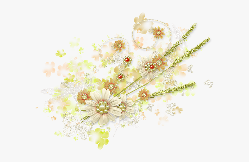 Spring, Summer, Flowers, Greens, Butterfly, Nature - Clipart Transparent Flower Translucent Background, HD Png Download, Free Download