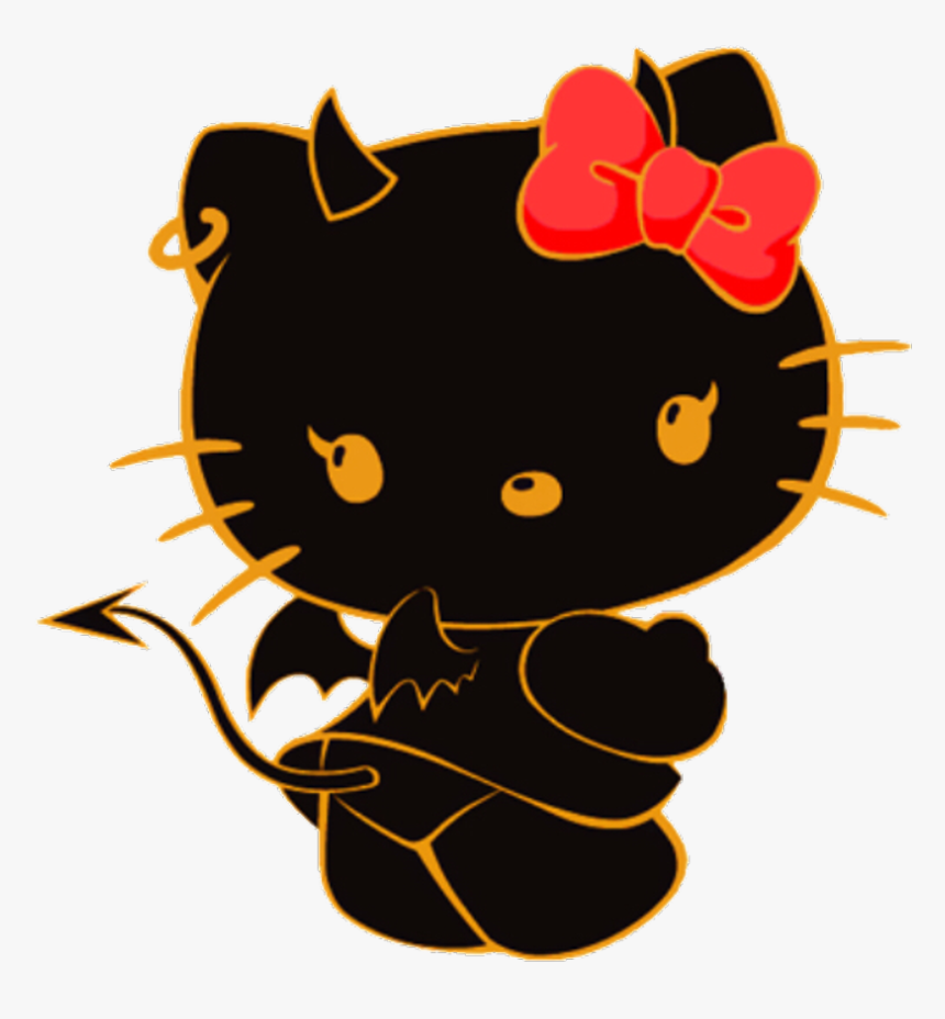 Hellokitty Hello Kitty Gothic Goth Emo Blackandwhite - Hello Kitty Dark Png, Transparent Png, Free Download