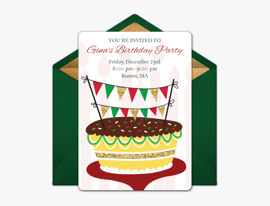 Gotta Love This Free "holiday Birthday Cake - Dave And Buster's Birthday Party Invitations, HD Png Download, Free Download