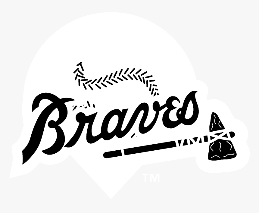 Logo Black And White Brand Atlanta Braves - Atlanta Braves Logo Black And  White, HD Png Download - kindpng
