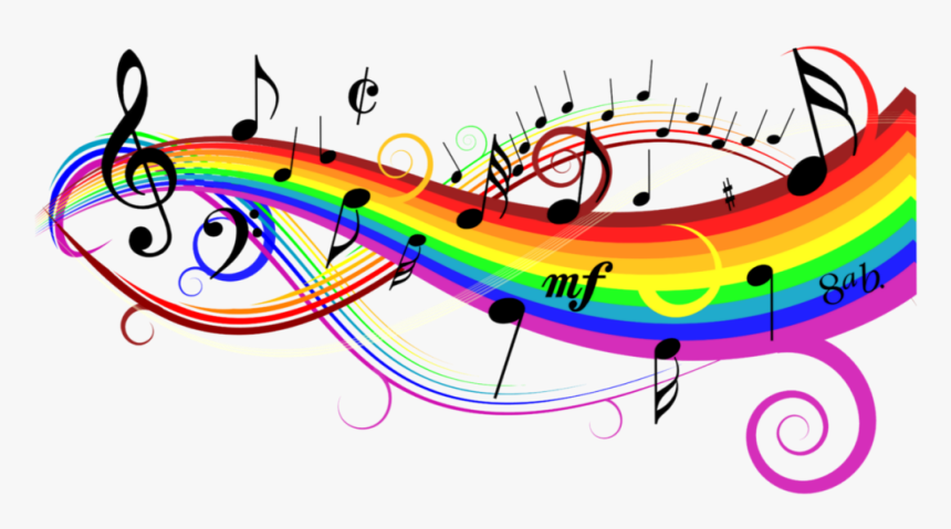#freetoedit #rainbow #colorful #music #notes #background - Colorful Clip Art Music Notes, HD Png Download, Free Download