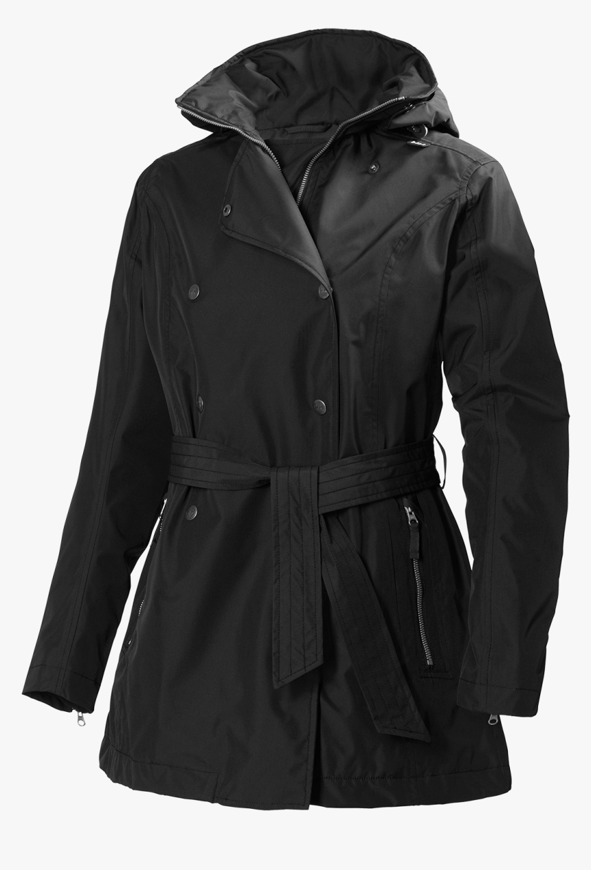 Helly Hansen Trench Coat Raincoat Jacket - Black Trench Coat Transparent, HD Png Download, Free Download