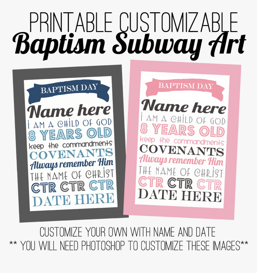 Lds Png Baptism Boy - Lds Baptism Subway Art Free, Transparent Png, Free Download