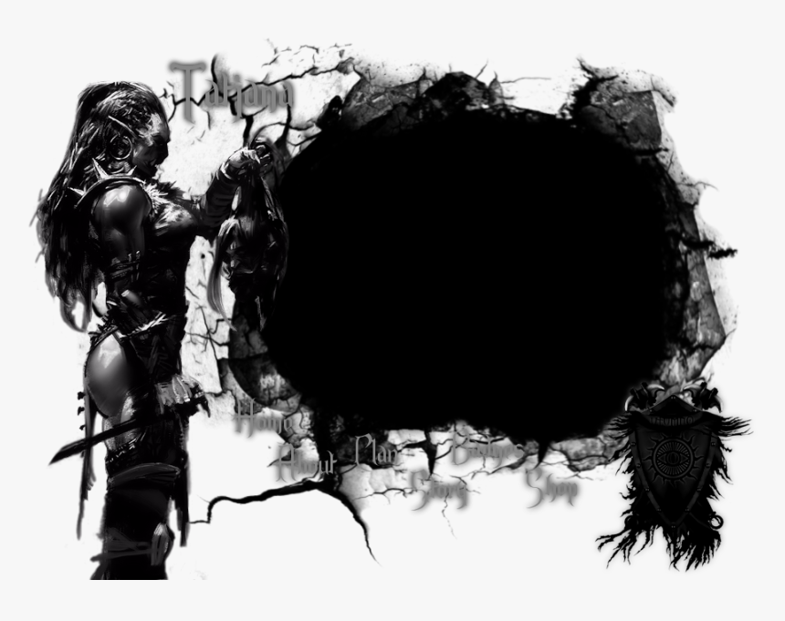 Silhouette Desktop Wallpaper Black White - Orc Fight, HD Png Download, Free Download