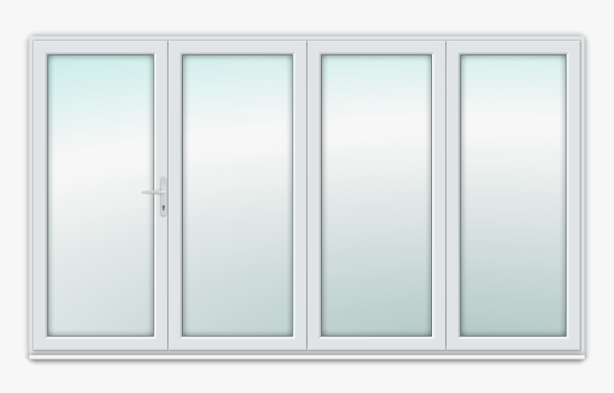 4 Panel Folding Door 3590mm 2090mm - 4 Panel Bifold Door In White In Aluminium, HD Png Download, Free Download