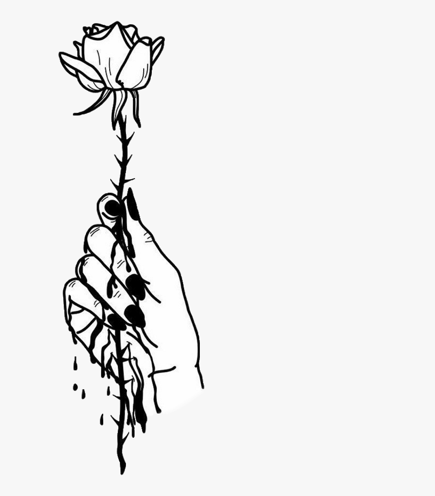 White Rose Clipart Tumblr Transparent - Transparent Black And White Rose, HD Png Download, Free Download