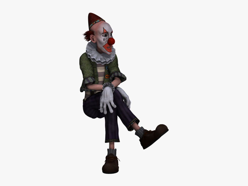 Clown, Figure, Fantasy, Digital Art, Isolated - Clown Sitting Down Png, Transparent Png, Free Download