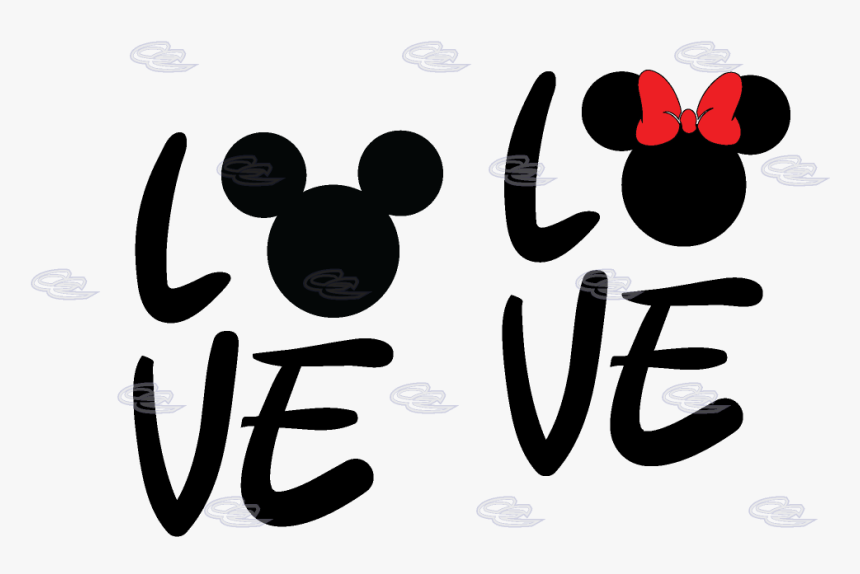 Love With Mickey Mouse Head Minnie Mouse Cute Bow, HD Png Download, Free Download