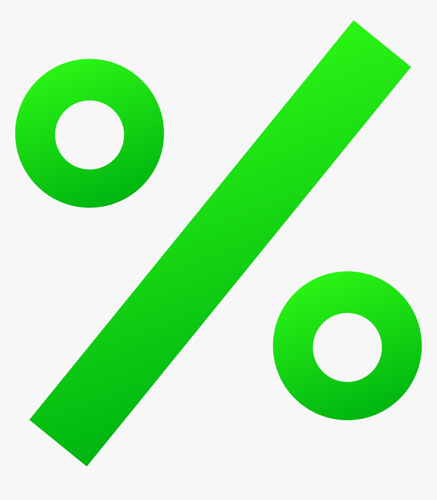 Green Percentage Sign Free - Percentage Sign Clipart, HD Png Download, Free Download