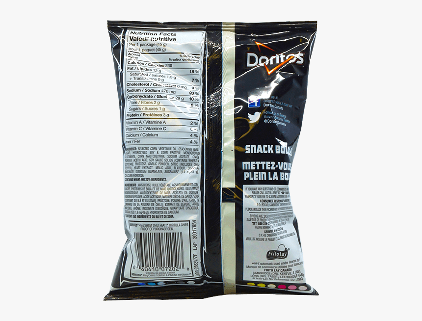 Sweet Chili Heat Doritos Nutrion Facts, HD Png Download, Free Download