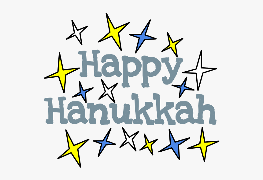 Happy Hanukkah, Silver Letters, White, Gold And Blue - Star, HD Png Download, Free Download