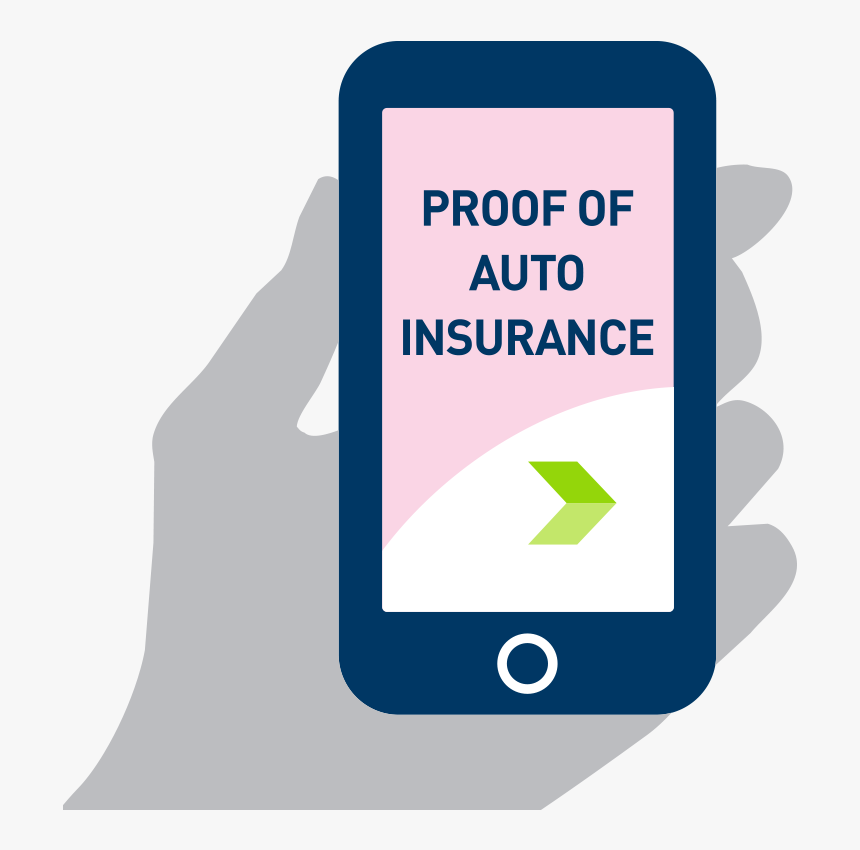 A Hand Holding A Mobile Phone That Says “proof Of Auto - Digital Pink Slip Ontario, HD Png Download, Free Download