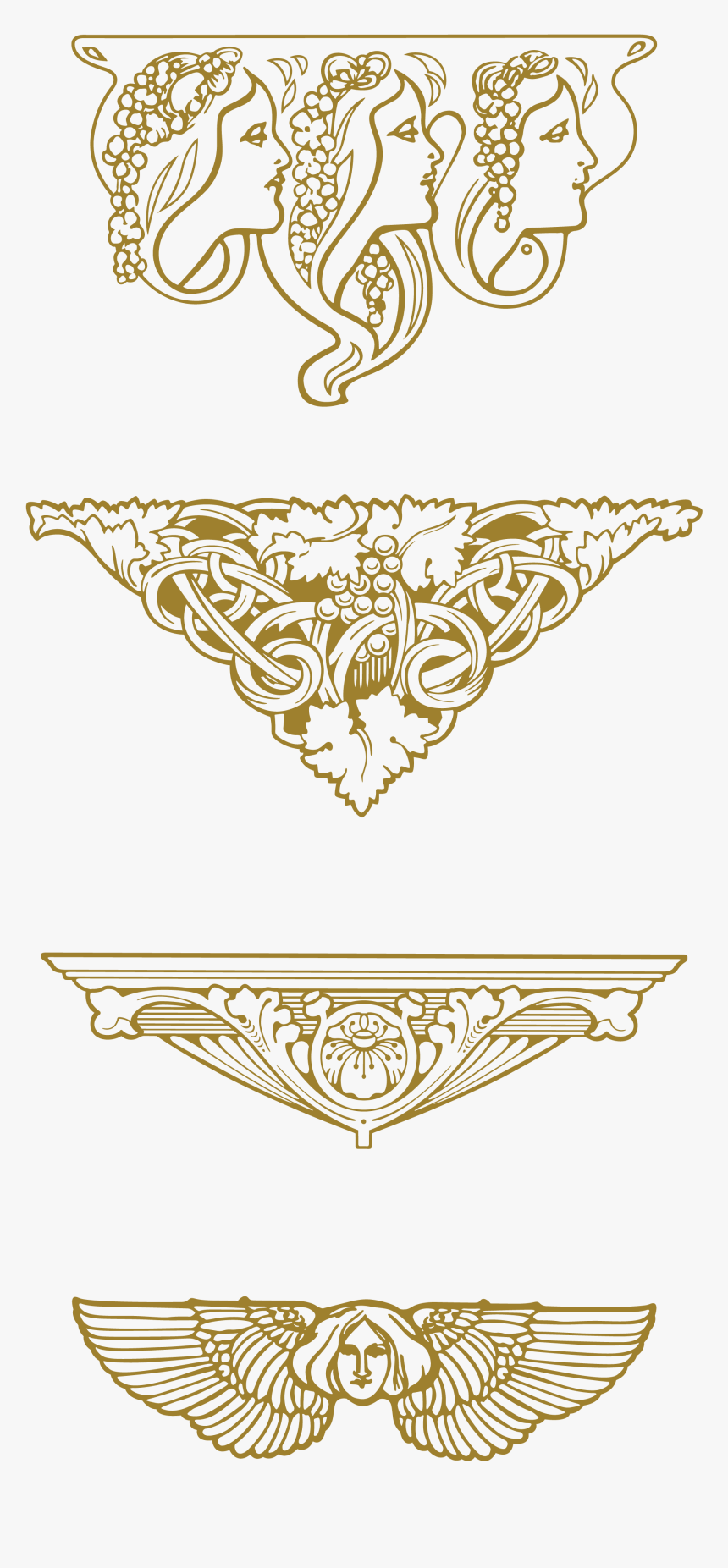 Art Nouveau Ornament Png, Transparent Png, Free Download