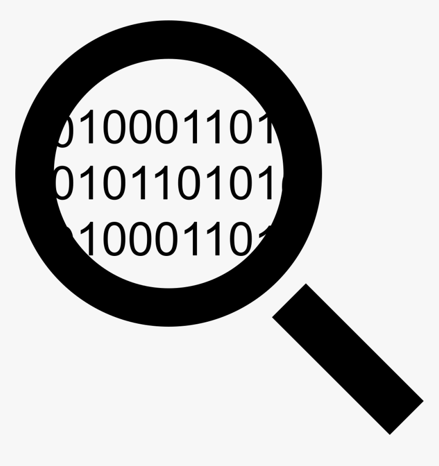 Search Code Interface Symbol Of A Magnifier With Binary - Code Search Icon, HD Png Download, Free Download