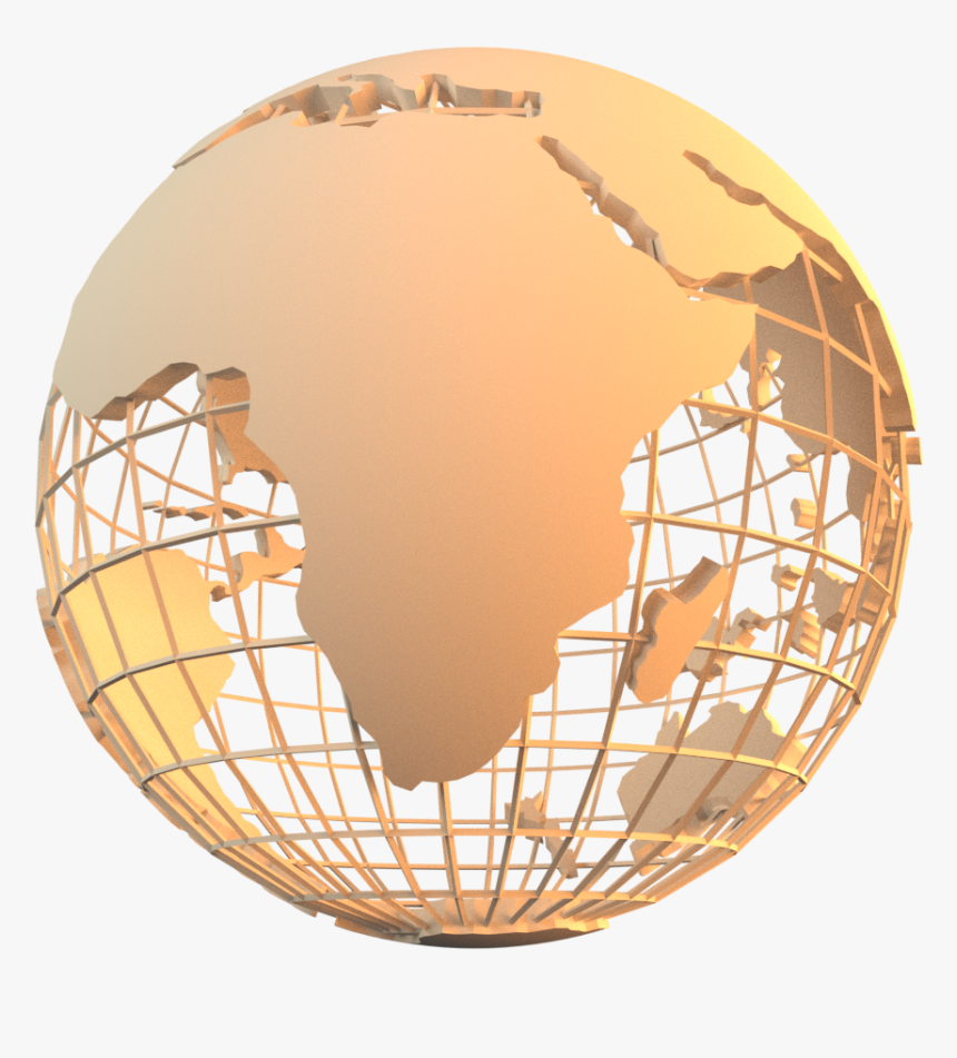 Earth Globe Png Transparent Image - Transparent 3d Gold Globe, Png Download, Free Download