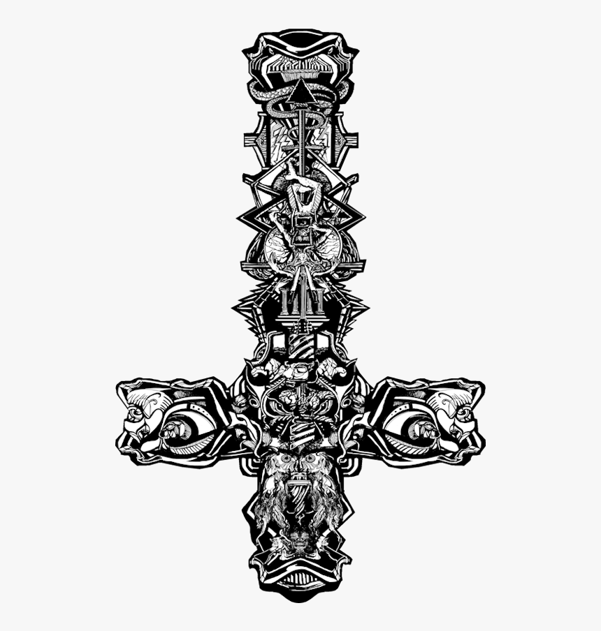 Inverted Cross Tattoo Design , Png Download - Upside Down Cross Tattoo Designs, Transparent Png, Free Download