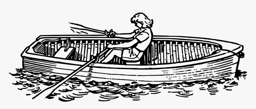 Rowing A Boat Clipart Black And White, HD Png Download, Free Download