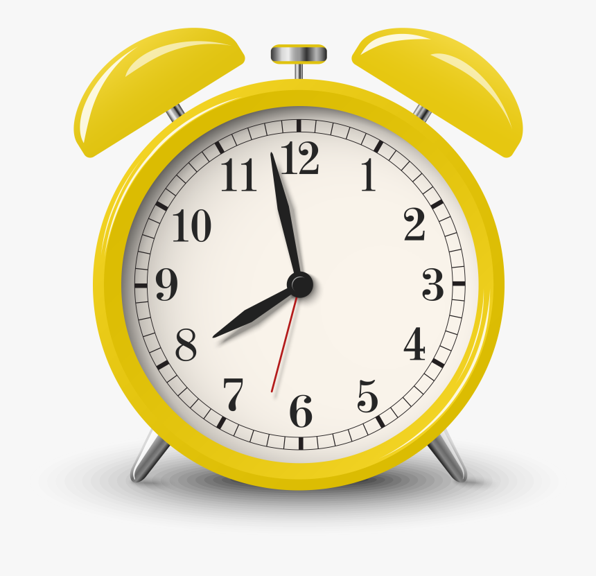 Transparent Clock Clipart Png - Yellow Alarm Clock Png, Png Download, Free Download