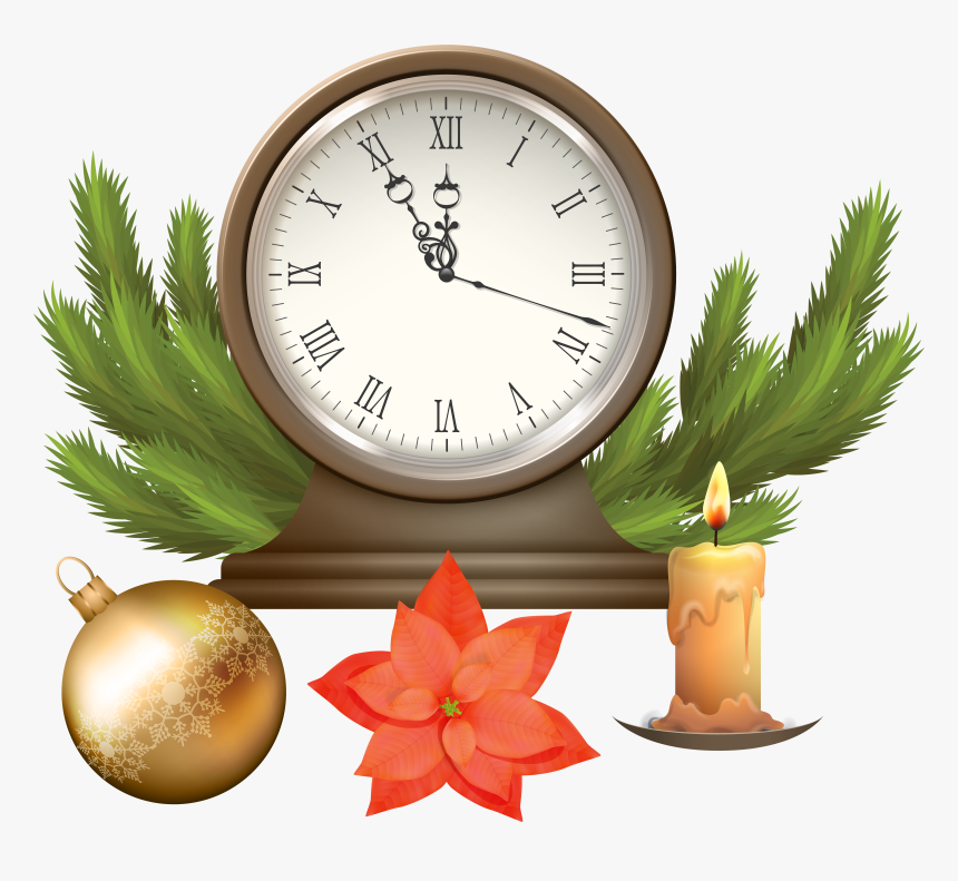 Clock Clipart Png , Png Download - Christmas Clock Png, Transparent Png, Free Download