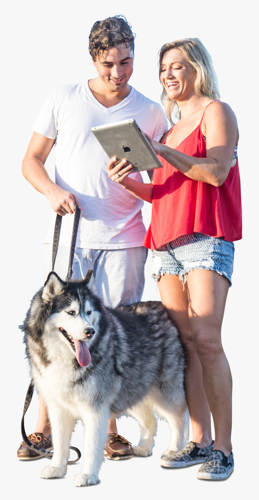 Couple Walking Dog Cutout, HD Png Download, Free Download
