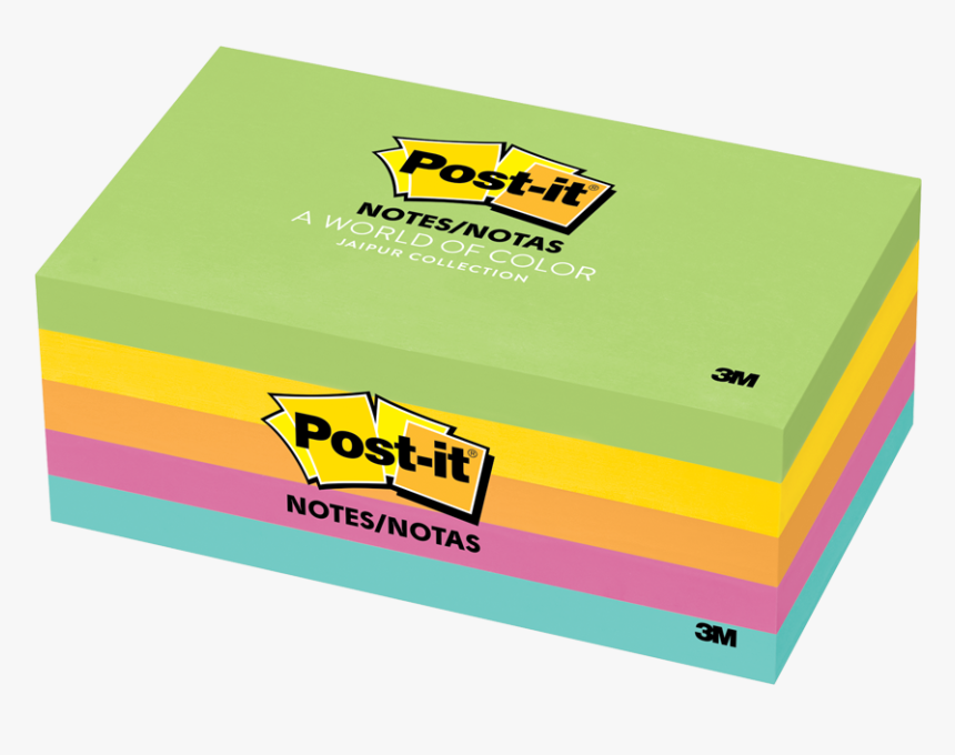 Post-it® Notes Assorted Jaipur Colours - Box, HD Png Download, Free Download