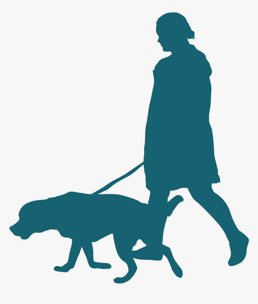 Active Icons Dog Walking - Woman Walking Dog Silhouette, HD Png Download, Free Download